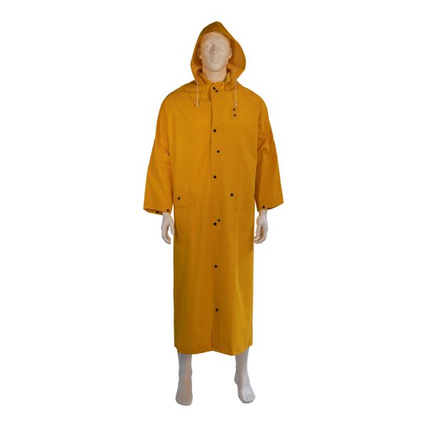Rider Coat Yellow 35 mil PVC/ Polyester 60″ Rain Coat – Yellow