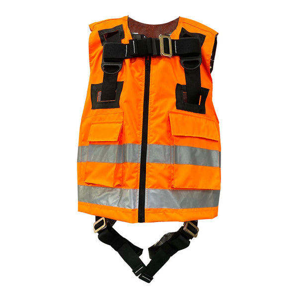 Vest Full body Harness, 3 point. Back D-ring, Orange vest. SKU H112100341