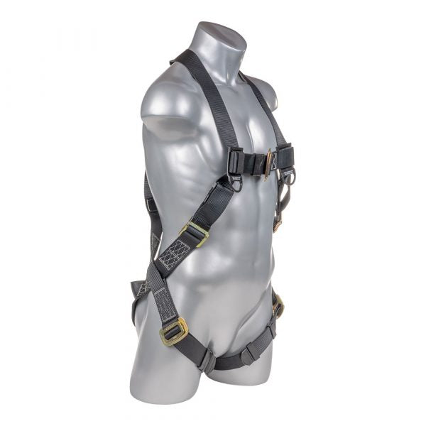 Black top, black bottom. Full body harness with 5 point adjustment, dorsal D-ring. SKU H211100021