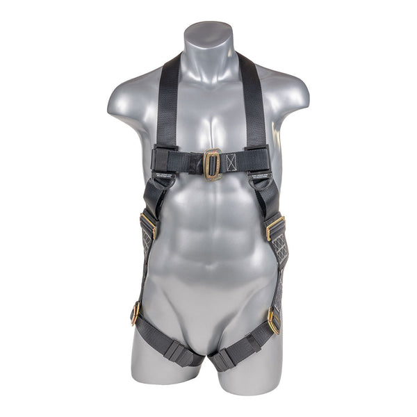 Black top, black bottom. Full body harness with 5 point adjustment, dorsal D-ring. SKU H211100021