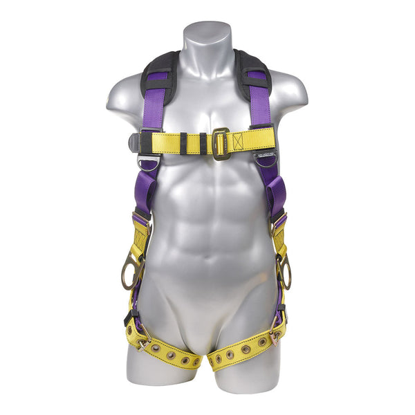 Purple Top, Black Heavy Duty Bottom with 5 point adjustment. Pass Through Chest, Back D-Rings. SKU H212100172
