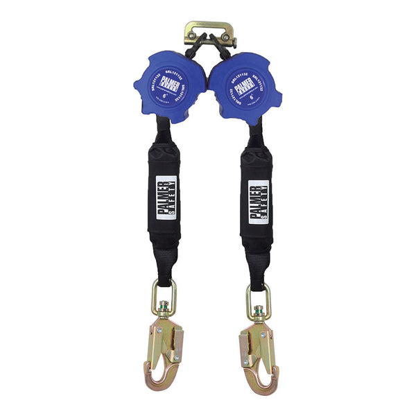 6ft. Twin Retractable web, light weight plastic housing, external shock-pack, ¾" hook, ½" carabiner included. SRL121132T