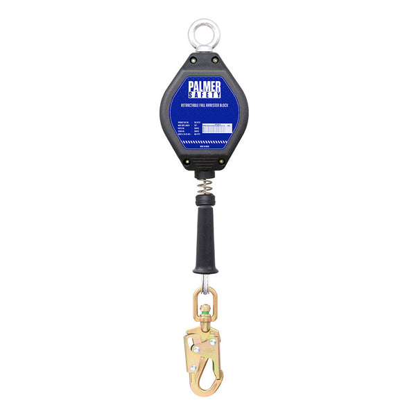 15 ft. Retractable galvanized cable, swivel top plastic housing, ¾" load indicator hook, ½" carabiner included. SKU SRL511311