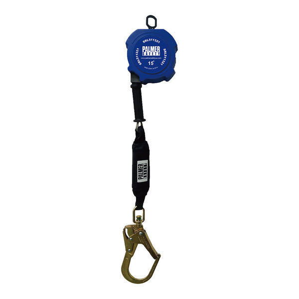 15 ft. Retractable galvanized cable, swivel top plastic housing, 2¼" load indicator hook, ½" carabiner included.SKU SRL511321