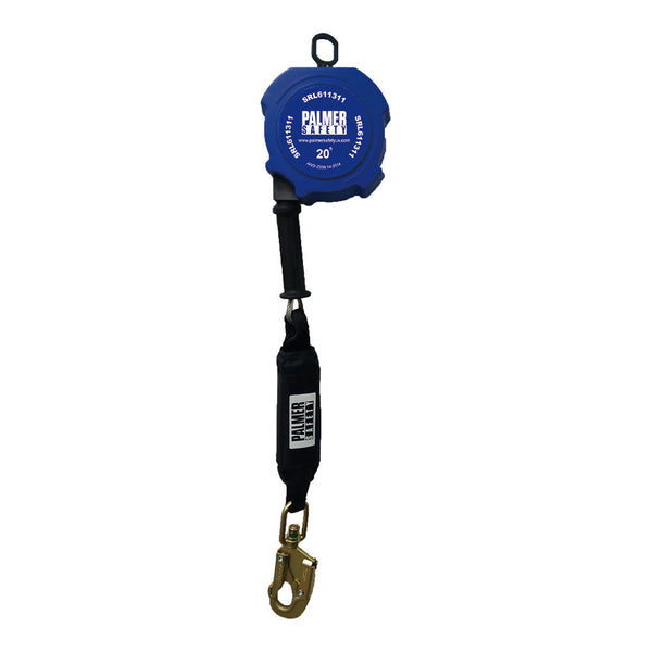 20 ft. Retractable galvanized cable, swivel top plastic housing, ¾" load indicator hook, ½" carabiner includes. SKU SRL611311