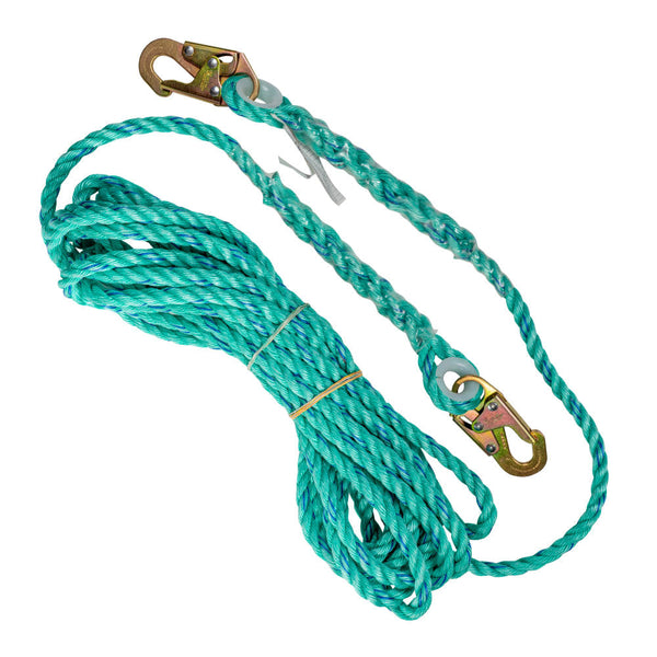 ⅝" Polyesteel Rope Lifeline double snap hook. SKU V253202