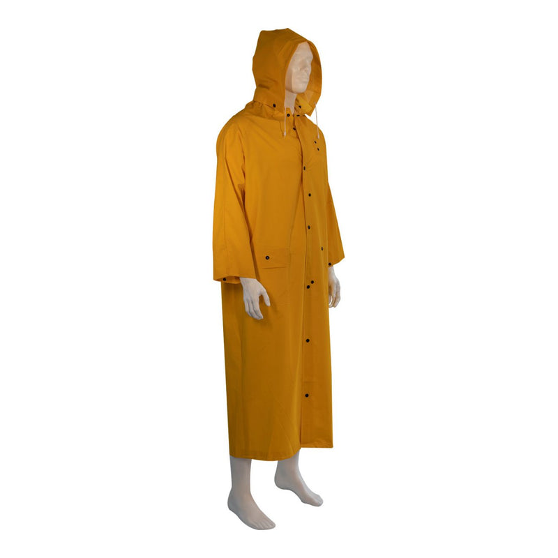 Rider Coat Yellow 35 mil PVC/ Polyester 60″ Rain Coat – Yellow