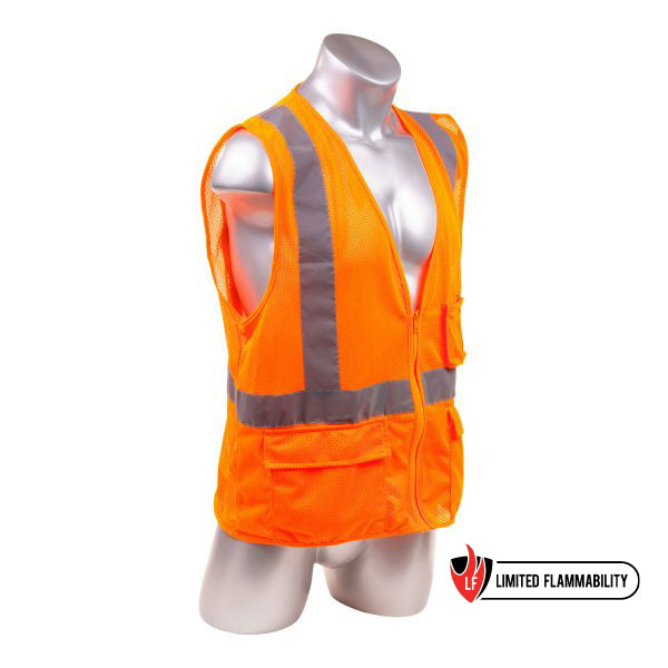 Orange SV2184FR Class 2 Vest (5 Pocket Vest)