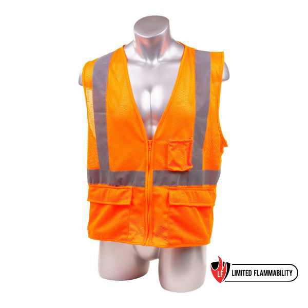 Orange SV2184FR Class 2 Vest (5 Pocket Vest)