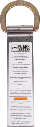 Roof Ridge Anchor Single Large D Ring. A00151