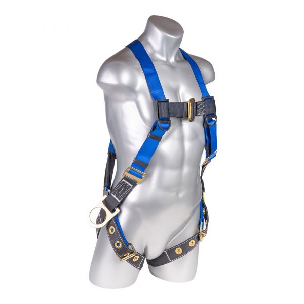 Blue top, black bottom. Full body harness with 5 point adjustment, dorsal D-ring,Fall Indicators. SKU H212101031