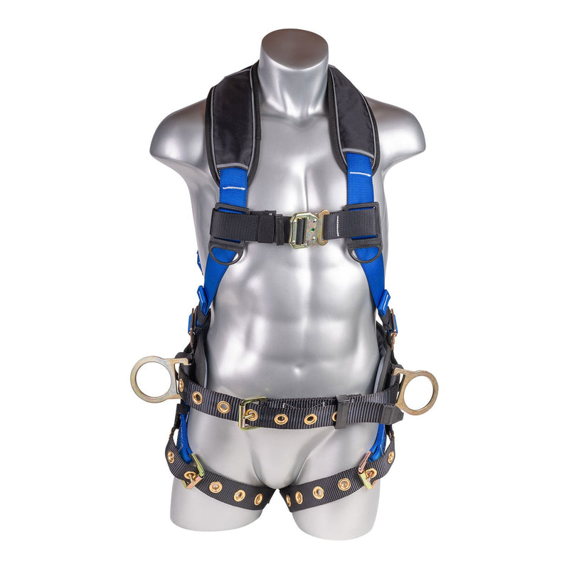 Wide Harness Rings Palmer Safety Blue top Full body harness with 5 point adjustment ...