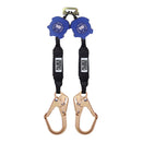 6ft. Twin Retractable web, light weight plastic housing, external shock-pack, 2¼" hook, ½" carabiner included. SKU SRL121122T